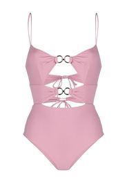 Nensi Dojaka ring-embellished cut-out swimsuit - Rosa