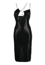 Nensi Dojaka glossy asymmetric-neck dress - Schwarz