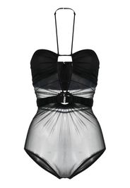 Nensi Dojaka sheer-panel halterneck bodysuit - Schwarz