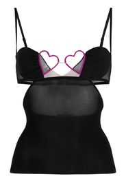 Nensi Dojaka bustier-neck heart-detail top - Schwarz