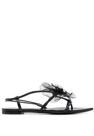 Nensi Dojaka faux-flower leather sandals - Schwarz