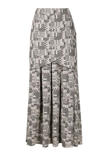 Neriage Baja graphic-print maxi skirt - Grau