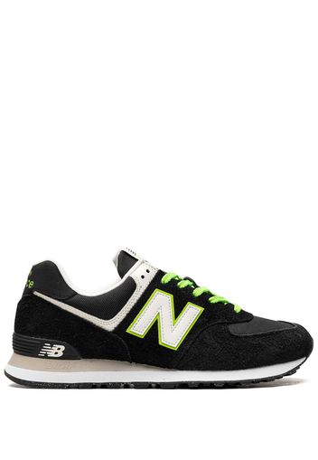 New Balance 574 Black/White/Green Sneakers - Schwarz