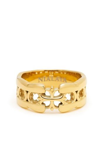 Nialaya Jewelry Ring mit Kreuz - Gold