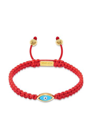 Nialaya Jewelry Kordelarmband mit Evil Eye - Rot