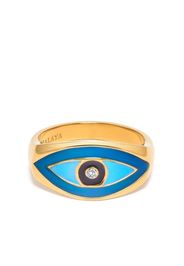 Nialaya Jewelry Großer Evil Eye Ring - Gold