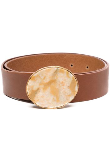 Nick Fouquet crystal-buckle leather belt - Braun