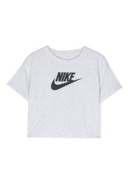 Nike Kids logo-print cropped T-shirt - Grau