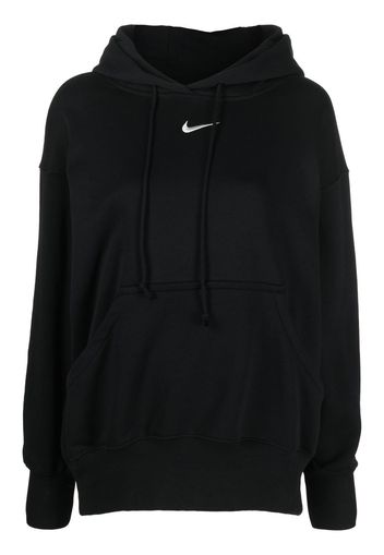 Nike embroidered-logo cotton hoodie - Schwarz