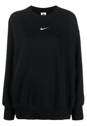 Nike logo-embroidered crew-neck sweatshirt - Schwarz