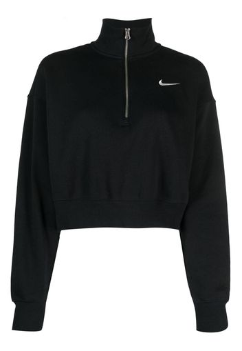 Nike Cropped-Sweatshirtjacke - Schwarz