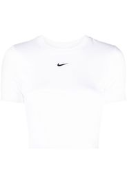 Nike Swoosh logo-print cropped T-shirt - Weiß