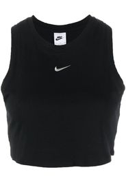 Nike Geripptes Cropped-Top mit Logo - Schwarz