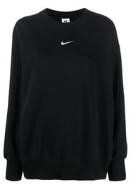 Nike logo-embroidered crew-neck sweatshirt - Schwarz