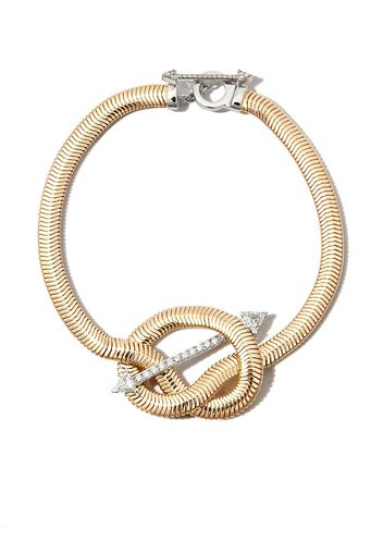 Nikos Koulis 18kt yellow gold Feelings Knot diamond necklace