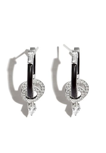 Nikos Koulis 18kt white gold diamond and enamel earrings - Silber