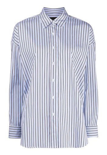 Nili Lotan oversize striped cotton shirt - Blau