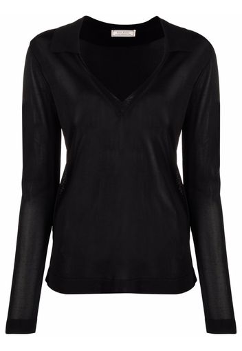 Nina Ricci Pullover mit V-Ausschnitt - Schwarz