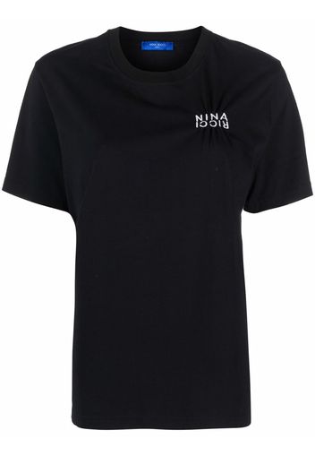 Nina Ricci chest embroidered-logo T-shirt - Schwarz