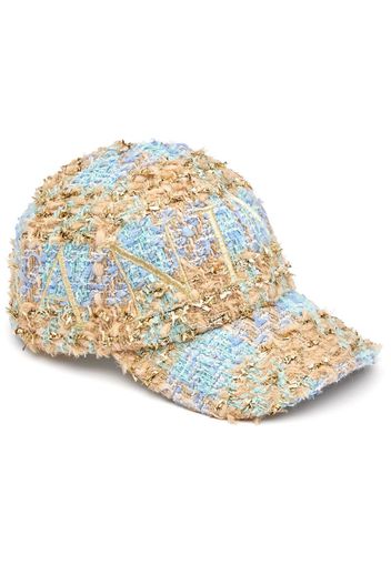 Nina Ricci metallic-thread tweed cap - Blau