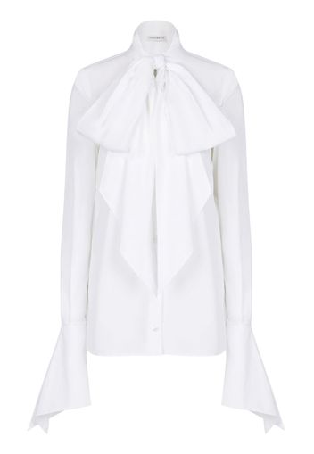 Nina Ricci pussy-blow collar cotton shirt - Weiß