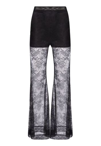 Nina Ricci lace-detailing flared trousers - Schwarz