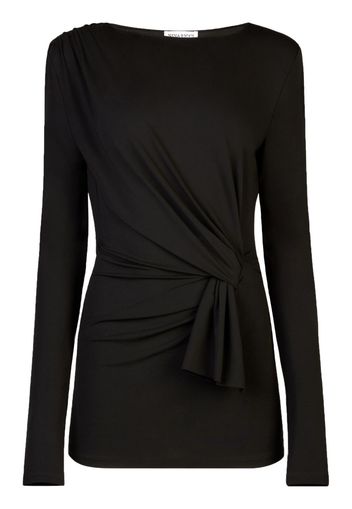 Nina Ricci long-sleeve draped wrap top - Schwarz