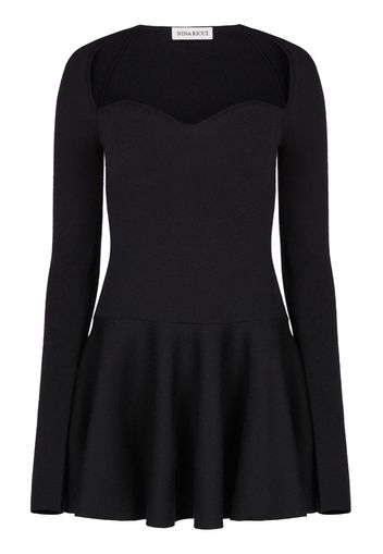 Nina Ricci sweetheart-neck flared minidress - Schwarz