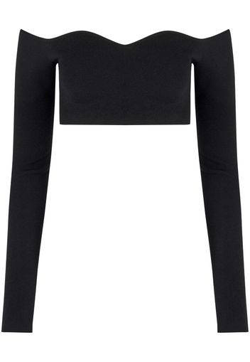 Nina Ricci off-shoulder cropped top - Schwarz