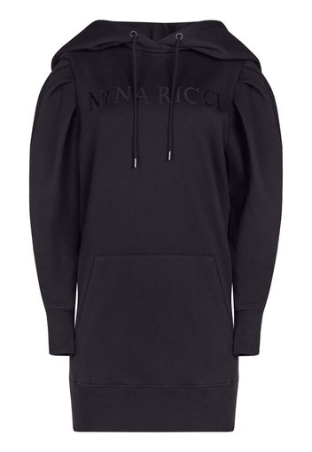 Nina Ricci logo-embroidered hooded dress - Schwarz