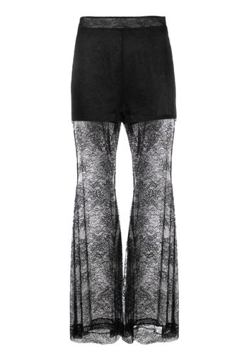 Nina Ricci lace sheer wide-leg trousers - Schwarz