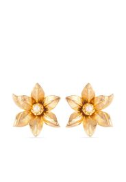 Nina Ricci 1980s pre-owned floral motif clip-on earrings - Gold