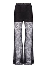 Nina Ricci lace-detailing flared trousers - Schwarz