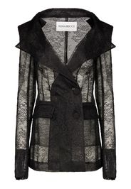 Nina Ricci lace-detailing double-breasted blazer - Schwarz