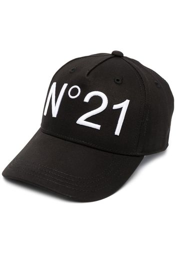 Nº21 Kids Baseballkappe mit Logo-Print - Schwarz