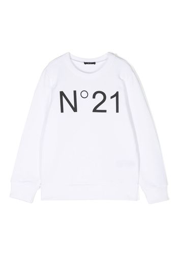 Nº21 Kids logo-print crew-neck sweatshirt - Weiß