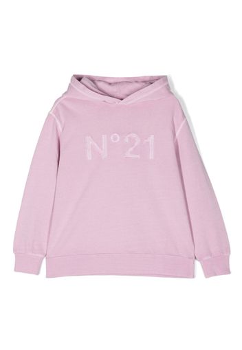 Nº21 Kids Klassischer Hoodie mit Logo-Patch - Violett