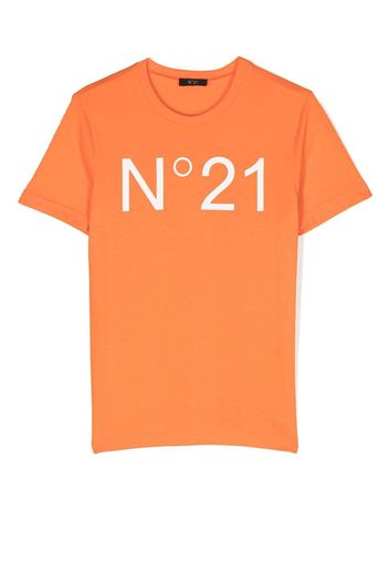 Nº21 Kids logo-print T-shirt - Orange