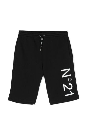 Nº21 Kids logo-print jogger shorts - Schwarz