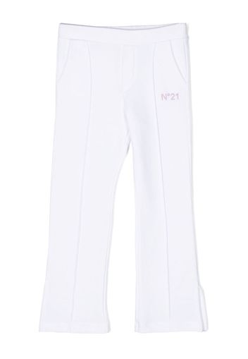 Nº21 Kids embroidered-logo track pants - Weiß