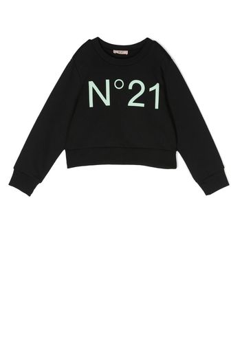 Nº21 Kids logo-print long-sleeve sweatshirt - Schwarz