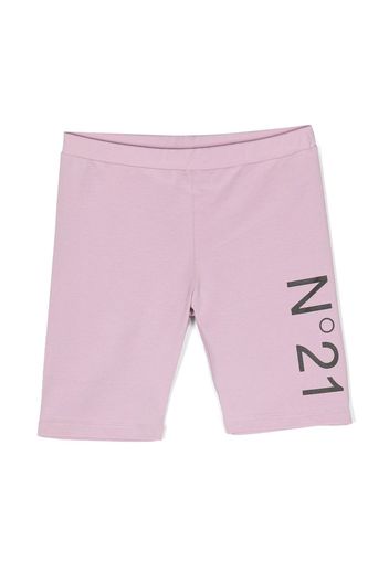 Nº21 Kids logo-print track shorts - Violett