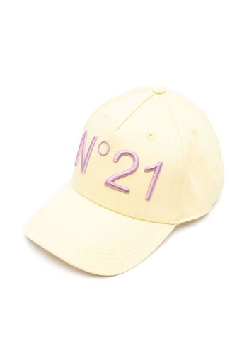 Nº21 Kids embroidered-logo detail baseball cap - Gelb