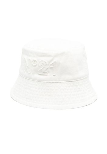 Nº21 Kids logo-patch cotton sun hat - Weiß