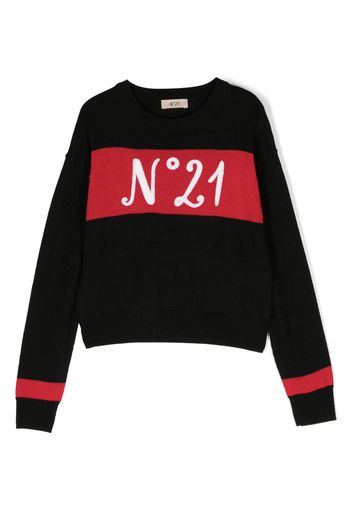 Nº21 Kids Pullover mit Logo-Print - Schwarz