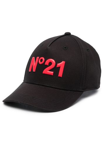 Nº21 Kids Baseballkappe mit Logo-Stickerei - Schwarz