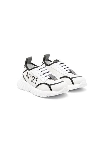 Nº21 Kids debossed-logo low-top sneakers - Weiß