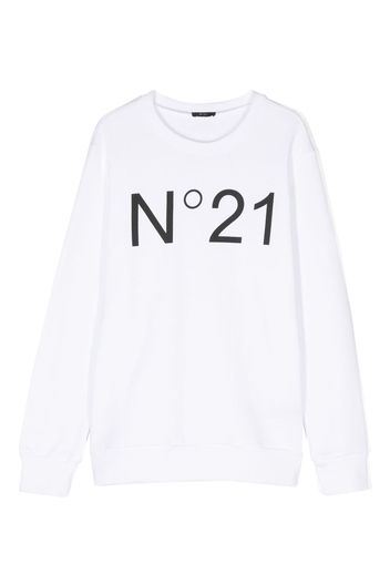 Nº21 Kids logo-print cotton sweatshirt - Weiß