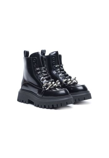 Nº21 Kids lace-up ankle boots - Schwarz