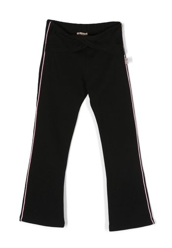 Nº21 Kids striped twist-detail cotton trousers - Schwarz